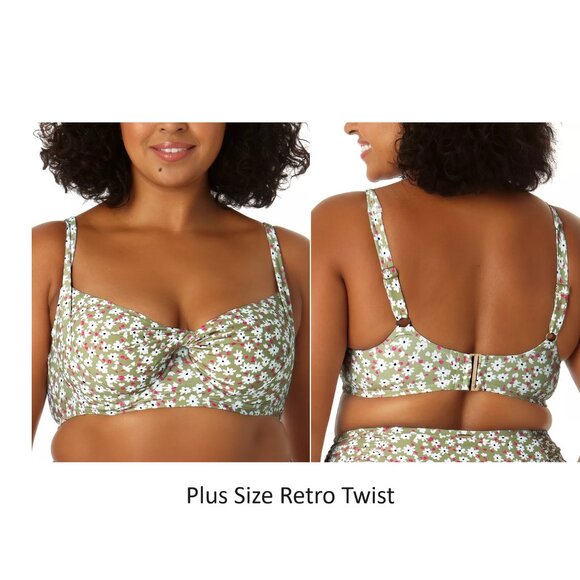 NWT Anne Cole Women's Assorted Bikini Top Multicolor Size XS-18W $80 12HL248 - Picture 4 of 10